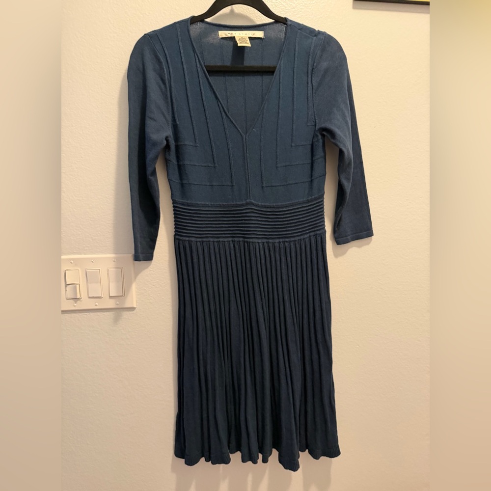 Max Studio Deep Blue Long Sleeve Dress